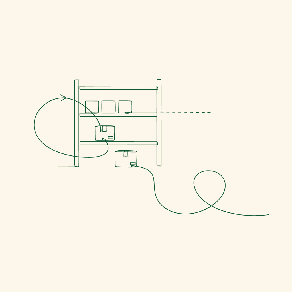 Minimal line illustration of wholesale backorder management with substitutions and split shipments